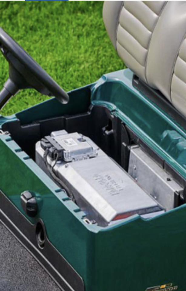 Bildet viser Club Cars Litium batteri fra Vanguard